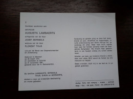 Augusta Lambaerts ° Beerzel 1915 + Schriek 1987 X Jozef Serneels En Florent Thijs (Fam: Giron - Geeraerts) - Obituary Notices