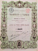Tramways A Vapeur Des Provinces De Vérone Et De Vicenza (1881 !!) - Railway & Tramway