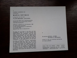 Maria Seymus ° Beerzel 1906 + Bonheiden 1984 X Florimond Jacobs (Fam: Witters - Verhaegen) - Obituary Notices