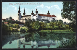 AK Puchheim /Ob.-Öst., Schloss Und Wallfahrtskirche, Vom Wasser Gesehen  - Autres & Non Classés
