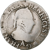 France, Henri III, 1/4 Franc Au Col Plat, 1577, Paris, Argent, B+, Gadoury:479 - 1574-1589 Enrique III