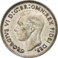 Australie, George VI, 3 Pence, 1949, Melbourne, Billon, TTB+, KM:44 - Florin