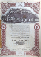 S.A. Des Papeteries De Saventhem - 1947 - Part Sociale - Industrial