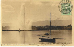 GE - GENEVE ** A VOIR UNE RARETÉ** Le Jet D'eau Dans La Rade - 05.09.1907- Vers Constantinople Turquie - Genève