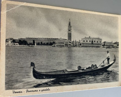 Italie Venise Gondole Panorama Grand Canal Le Campanile Palais Des Doges Gondolier - Venezia (Venedig)