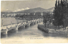 GE - GENEVE Et Le Mont-Blanc - Pont Et Ile Rousseau - 22.07.1906 - Vers Annecy - Jullien Frères, Genève, No 5 - Genève