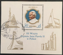 POLAND 1987 Papst Johannes Paul II. In Polen Block 103 - Oblitérés