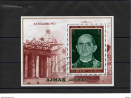 AJMAN 1971 Pape  Paul VI Michel Block 290 Oblitéré Cote 3 Euros - Adschman