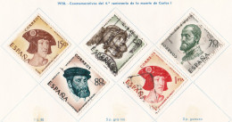 1958 - ESPAÑA - IV CENTENARIO DE LA MUERTE DE CARLOS V - EDIFIL 1224,1225,1226,1227,1228 - Used Stamps