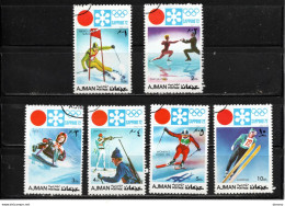 AJMAN 1971 Jeux Olympiques De Sapporo Yvert 127, Michel 1107-1112 Oblitéré - Adschman