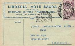 ITALIE - BRESCIA - LIBRERIA "MORCIELLIANA" - CARTE ENTÊTE OUB - Voyagée - 1929 - Marcophilia
