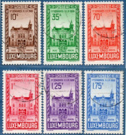 Luxemburg 1936 City Hall 6 Values Cancelled Philately Congress - Usati
