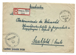 Feldpost Einschreiben Feldpostamt Bukarest Rumänien 1944 - Feldpost 2da Guerra Mundial