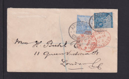 2 1/2 Und 4 P. Auf Einschreibbrief Ab Kimberley Nach London - Capo Di Buona Speranza (1853-1904)