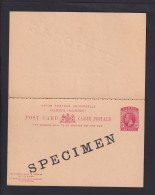 1 P. Rot Doppel-Ganzsache (P 10) - SPECIMEN - Gambia (...-1964)