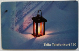 Sweden 120Mk. Chip Card - Lantern In A Snow - Suecia