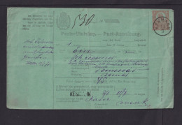 1871 - 5 Kr. Postanweisung Ganzsache Ab KESMARK - Lettres & Documents