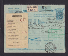 1906 - 10 F. Paket-Ganzsache Ab Ngy-Szt. Miklos Nach Basel - Brieven En Documenten
