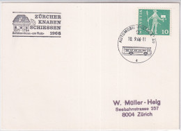 Zumst. 356 / Mi. 697 Karte Mit Automabilpost Sonderstempel A1035 - Zürcher Knabenschiessen 1966 - Marcophilie