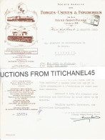 Lettre Illustrée 1942 - HAINE-SAINT-PIERRE - FORGES-USINES & FONDERIES - Locomotives, Tenders, Wagons, - Andere & Zonder Classificatie