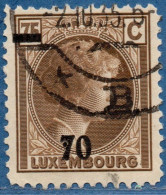 Luxemburg 1936 70 Overprint Plateflaw Dot In ""7" 1value Cancelled - 1926-39 Charlotte Right-hand Side