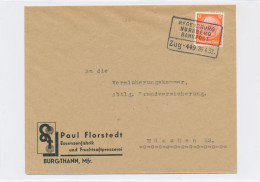 1933 Ganzstück Fa. Florstedt Burgthann Mfr. Bahnpoststempel Regensburg Nürnberg DR 12 Pf - Gebruikt