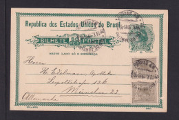 1919 - 50 R. Ganzsache (P 38) Mit Zufrankatur Ab Rio Nach München - Cartas & Documentos