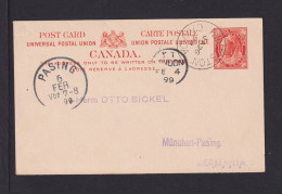 1899 - 2 C. Orange Ganzsache (P 21) Ab KINGSTON Nach München - Cartas & Documentos