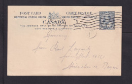 1908 - 2 C. Blau Ganzsache Ab Vancouver Nach Frankfurt - Briefe U. Dokumente