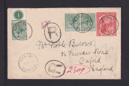 1913 - 1 P. Ganzsache Mit Zufrankatur Als Einschreiben Ab Nassau Nach Oxford - 1859-1963 Kolonie Van De Kroon
