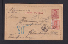 1921 - 5 C. Ganzsache Mit 5 C. Zufrankiert Ab Buenos Aires Nach Deutschland - Nachporto - Storia Postale
