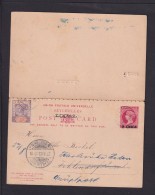 1903 - 3 C. Überdruck-Doppel-Ganzsache (P 11) Mit Zufrankatur Ab Sychelles Nach Deutschland - Seychelles (...-1976)