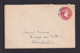 1917 - 1 P. Ganzsache Ab BOSHOE Nach Bloemfontaine - Cartas