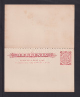 1 P. Wappen Rot Doppel-Ganzsache (P 10) - Ungebraucht - Noord-Rhodesië (...-1963)
