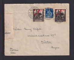 1917 - 25 C. Und 2x Soldatenmarke Auf Brief Ab Aarau Nach München - Zensur - Covers & Documents