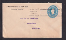 1913 - 10 C. Ganzsahe Ab San Jose Nach Remscheid - Costa Rica