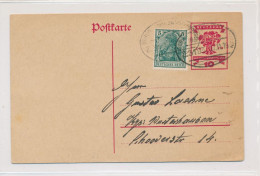 1919 Ganzsache DR Nationalversammlung 10 Pf Mit Zusatzfrankatur Bahnpoststempel Berlin Königswusterhausen - Tarjetas