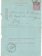 Cate-lettre N° 46 écrite De Leuze-Longchamps Vers Gilly - Cartes-lettres