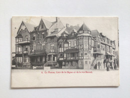 Carte Postale Ancienne La Panne Coin De La Digue Et De La Rue Bonzel - De Panne