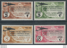 1934 Cirenaica Aerea Roma-Buenos Aires 4v. MNH Sassone N. 20/23 - Sonstige & Ohne Zuordnung