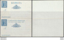 1882 San Marino Cartoline Postali Libertas Azzurro C. 15+R 1v. Filagrano C2 - Sonstige & Ohne Zuordnung