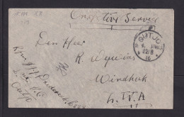 1916 - Portofreier Brief Ab OUTJO Nach Windhuk - Afrique Du Sud-Ouest (1923-1990)