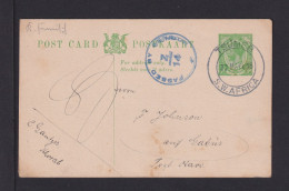 1918 - 1/2 P. Ganzsache Aus KHORAB über TSUMB Nach GABUS - Zensur - África Del Sudoeste (1923-1990)