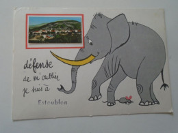 D203178   CPM   Elephant Souris Mouse Maus - Défense De M'oublies Je Suis A ESTUBLON  1973 - Elefantes
