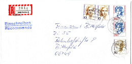 L78928 - Bund - 1993 - 2@250Pfg Frauen MiF A R-Bf WOLFEN -> Bitterfeld, R-Zettel M Handschriftl Korrigierter PLZ - Briefe U. Dokumente