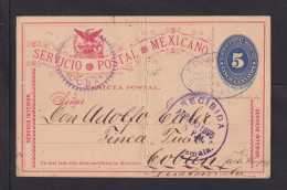 1895 - 5 C. Ganzsache Ab CONCORDIA Nach Coban  - Mexiko