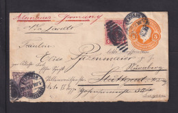 1911 - 5 C. Ganzsache Mit Zufrankatur Ab Mexico Nach Deutschland, Dort Nachgesandt - Mexiko