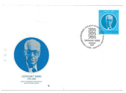 Estonia Eesti Estland 2009 Heads Of State (II), Lennart Meri (1929-2006), President 1992-2001  Mi 634  FDC - Estland