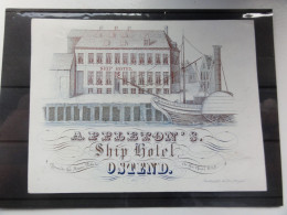 Oostende  *  Porseleinkaart  -  Appleton's Ship Hotel - On The Quai, 15, Opposite The Steam Pakets (Carte Porcelaine) - Porcelana