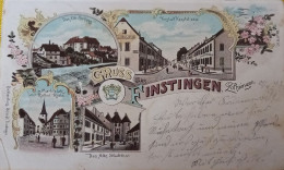 Gruss Aus Finstingen Lothringen Lithographie Mehrmotivkarte Farbig Postalisch Gelaufen 1898 Sehr Selten - Sonstige & Ohne Zuordnung